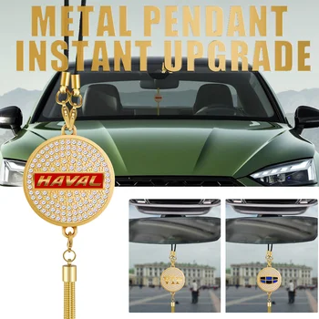 1PC do Carro de Metal Emblema Estilo Rearivew Espelho Pendurado Pingente de Decoração Para o Hyundai i30 Tucson 2022 i10 i20 HB20 Elantra Acento
