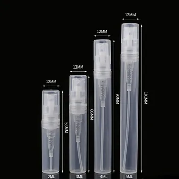 2/3/4/5ml Mini Recarregável Garrafa Vazia de Plástico transparente Névoa Fina Pulverização de Recipientes para Desinfetante Desinfetante de Mão Álcool