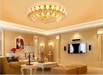 cristal lâmpadas do Teto do DIODO emissor de sala redonda sala de estar, quarto Restaurante do hotel luzes de teto do dispositivo elétrico de Iluminação