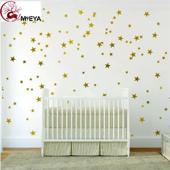 MEYA Estrelas bonito Adesivo de Parede para crianças Fácil Impermeável Removível ECO material para crianças, decoração de quartos de 110pcs 5/4/2.5 cm 3size mix
