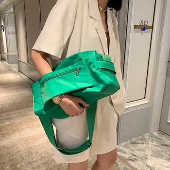 Nylon Saco de Ombro para as Mulheres, Verde Grande Capacidade Crossbody Messenger Bag Férias de Moda Saco de Viagem de Luxo Designer Saco