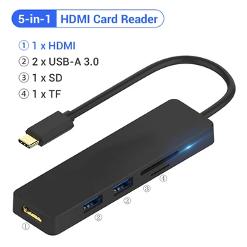 USB C Hub para Macbook Pro Multi USB 3.1 Tipo C 3.0 2.0 Hub USB C Adaptador HDMI PD Dock para Huawei Mate 20 Pro OTG Divisor
