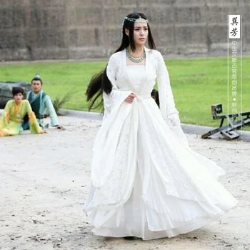 Zhuan Fang TV Play Gu Jian Qi Tan Lenda do Estranho Antiga Espada Atriz Traje Branco